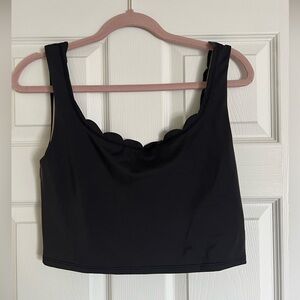 Kortni Jeane Scalloped Edge Swim Top, Large